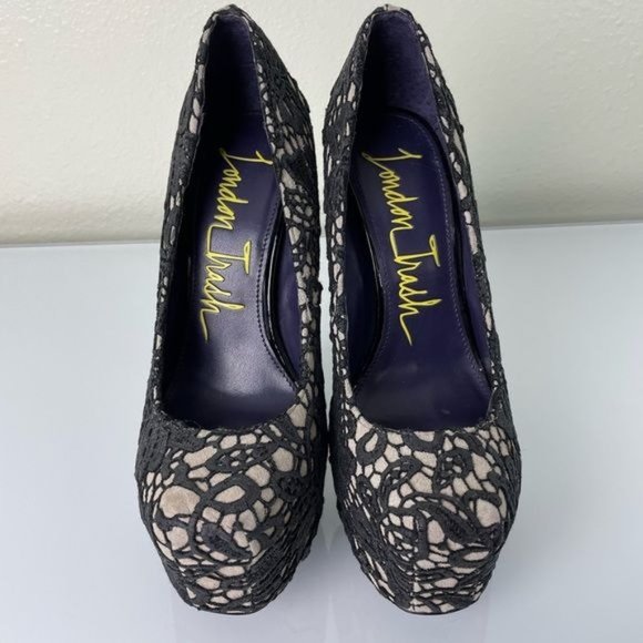 London Trash Super High Platform Heels, Black Lace Overlay, Sz 7 - Picture 4 of 16